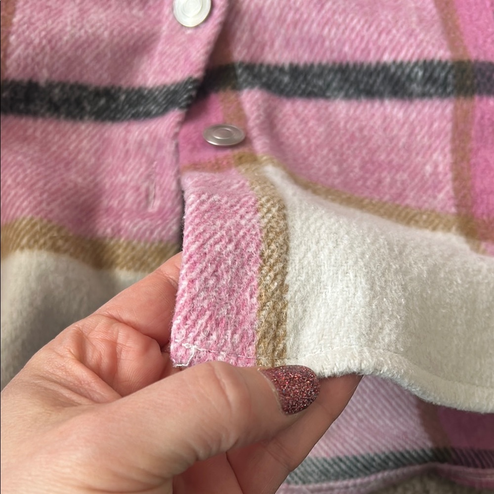 Pink Plaid Button-Up Jacket - Picture 4 of 4